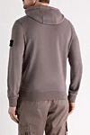 Brown men's cotton hoodie Stone Island - brand logo. hood. 100% cotton. Closure: drawstring. one front pocket. Country of manufacture: Italy. Care: specialized cleaning - photo 4