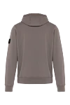 Brown men's cotton hoodie Stone Island - brand logo. hood. 100% cotton. Closure: drawstring. one front pocket. Country of manufacture: Italy. Care: specialized cleaning - photo 6