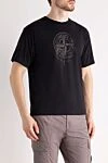 Stone Island Men's black cotton T-shirt - brand logo. 100% cotton. Country of manufacture: Italy. Care: specialized cleaning - photo 3