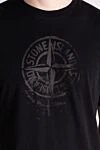 Stone Island Men's black cotton T-shirt - brand logo. 100% cotton. Country of manufacture: Italy. Care: specialized cleaning - photo 5