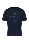 Berluti 1895 Paris 3D Print T-Shirt in Navy Blue (markdown) - Decoration: brand logo. Material: 100% cotton. Country of manufacture: Italy. Care: specialized cleaning - photo 1