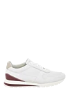 Brunello Cucinelli Men's white suede sneakers - perforation. 100% suede. Closure: laces. Country of manufacture: Italy. Care: specialized cleaning - photo 1