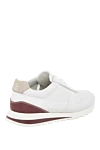 Men's white suede sneakers Brunello Cucinelli - perforation. 100% suede. Closure: laces. Country of manufacture: Italy. Care: specialized cleaning - photo 4