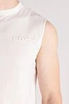 Valentino Men's white cotton sleeveless T-shirt - 100% cotton. Country of manufacture: Italy. Care: specialized cleaning - photo 5