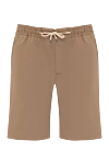 Cesare di Napoli Men's beige shorts - 85% cotton, 11% silk, 4% elastane. zipper, drawstring. two side pockets, one back pocket. Country of manufacture: Italy. Care: specialized cleaning - photo 1