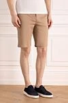 Cesare di Napoli Men's beige shorts - 85% cotton, 11% silk, 4% elastane. zipper, drawstring. two side pockets, one back pocket. Country of manufacture: Italy. Care: specialized cleaning - photo 3