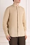 Alessandro Gherardi Men's beige linen shirt - 100% linen. Closure: buttons. Country of manufacture: Italy. Care: specialized cleaning - photo 3