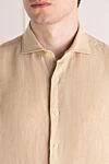 Alessandro Gherardi Men's beige linen shirt - 100% linen. Closure: buttons. Country of manufacture: Italy. Care: specialized cleaning - photo 5