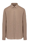 Alessandro Gherardi Men's shirt brown from linen - 100% linen. Closure: buttons. Country of manufacture: Italy. Care: specialized cleaning - photo 1