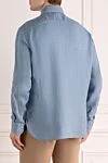 Men's blue linen shirt Alessandro Gherardi - 100% linen. Closure: buttons. Country of manufacture: Italy. Care: specialized cleaning - photo 4