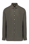 Alessandro Gherardi Green men's linen shirt - 100% linen. Closure: buttons. Country of manufacture: Italy. Care: specialized cleaning - photo 1