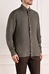 Alessandro Gherardi Green men's linen shirt - 100% linen. Closure: buttons. Country of manufacture: Italy. Care: specialized cleaning - photo 3