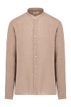 Alessandro Gherardi Beige men's shirt made of linen - stand collar. 100% linen. Closure: buttons. Country of manufacture: Italy. Care: specialized cleaning - photo 1