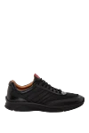 Kiton Black men's sneakers made of polyamide and genuine leather - 70% polyamide, 30% genuine leather. Closure: lace. Country of manufacture: Italy. Care: specialized cleaning - photo 1