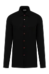 Kiton Black linen shirt for men - 100% linen. buttons. Country of manufacture: Italy. Care: specialized cleaning - photo 1