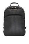 Serapian Black men's backpack made of genuine leather - brand logo, textured leather. 100% genuine leather. Closure: zipper. zip pocket. Country of manufacture: Italy. Care: specialized cleaning - photo 1