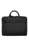 Serapian Men's briefcase black made of genuine leather - textured leather. 100% genuine leather. Closure: zipper. side pocket with zipper. Country of manufacture: Italy. Care: specialized cleaning - photo 1