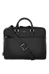 Serapian Men's briefcase black made of genuine leather - textured leather. 100% genuine leather. Closure: zipper. side pocket with zipper. Country of manufacture: Italy. Care: specialized cleaning - photo 5