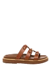 Celine Women's brown flip flops made of genuine leather - metal rivets. 100% genuine leather. Country of manufacture: Italy. Care: specialized cleaning - photo 1