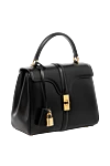 Celine Women's bag black from calfskin - brand logo. 100% calfskin. Dimensions: 23 X 18 X 10 CM. Strap length: 46 cm. Internal flat pocket . Closure: twist clasp. Country of manufacture: Italy. Care: specialized cleaning - photo 3