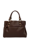 Women's bag brown from calfskin Celine - brand logo. 100% calfskin. Dimensions: 42 X 30 X 12 CM. Handle height 17cm. Internal flat pocket . Closure: strap for tightening the bag. Country of manufacture: Italy. Care: specialized cleaning - photo 4