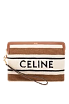 Celine Beige women's clutch made of textile. - brand logo. 100% textile. Closure: zipper. Country of manufacture: Italy. Care: specialized cleaning - photo 1