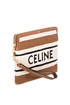 Celine Beige women's clutch made of textile. - brand logo. 100% textile. Closure: zipper. Country of manufacture: Italy. Care: specialized cleaning - photo 3