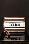 Beige women's clutch made of textile. Celine - brand logo. 100% textile. Closure: zipper. Country of manufacture: Italy. Care: specialized cleaning - photo 6