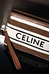 Celine Клатч бежевый женский из текстиля. - логотип бренда. 100% текстиль. молния. Страна производитель: Франция. Уход: специализированная чистка - фото 7