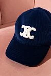 Women's blue cap made of cotton and cashmere Celine - brand logo. 100% cotton. Country of manufacture: Italy. Care: specialized cleaning - photo 6
