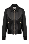 Celine Women's black jacket made of genuine leather - 100% genuine leather. buttons, zipper. two side pockets. Country of manufacture: Italy. Care: specialized cleaning - photo 1