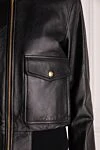 Women's black jacket made of genuine leather Celine - 100% genuine leather. buttons, zipper. two side pockets. Country of manufacture: Italy. Care: specialized cleaning - photo 6