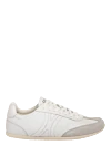 Celine Women's white genuine leather sneakers with logo - brand logo. 100% genuine leather. Closure: lace. Country of manufacture: Italy. Care: specialized cleaning - photo 1