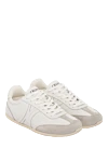 Celine Women's white genuine leather sneakers with logo - brand logo. 100% genuine leather. Closure: lace. Country of manufacture: Italy. Care: specialized cleaning - photo 3