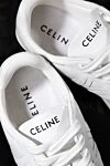 Celine Women's white genuine leather sneakers with logo - brand logo. 100% genuine leather. Closure: lace. Country of manufacture: Italy. Care: specialized cleaning - photo 7