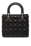 Women's black bag made of genuine leather with a textured pattern Dior - brand logo, textured pattern. 100% genuine leather. Closure: zipper. Country of manufacture: Italy. Care: specialized cleaning - photo 4