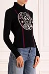 Dior Women's jumper black - brand logo. 97% cashmere, 2% polyamide, 1% elastane. Country of manufacture: Italy. Care: specialized cleaning - photo 3