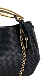 Bottega Veneta Women's black bag made of genuine leather - braided leather, sculpted handle. 100% sheepskin. Size: 33 cm x 20 cm x 4 cm. magnetic clasp. Country of manufacture: Italy. Care: specialized cleaning - photo 5