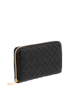 Bottega Veneta Women's black wallet made of genuine leather - woven leather. 100% genuine leather. Closure: zipper. Country of manufacture: Italy. Care: specialized cleaning - photo 3