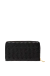 Women's black wallet made of genuine leather Bottega Veneta - woven leather. 100% genuine leather. Closure: zipper. Country of manufacture: Italy. Care: specialized cleaning - photo 4