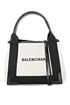 Balenciaga White women's bag made of textile. - brand logo. cotton canvas and calfskin. Size: L25 x H19 x W7 cm. Country of manufacture: Italy. Care: specialized cleaning - photo 5