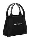 Balenciaga Black women's bag made of textile - brand logo. cotton canvas and calfskin. Size: L25 x H19 x W7 cm. Country of manufacture: Italy. Care: specialized cleaning - photo 3