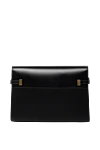 Сумка женская черная из натуральной кожи Saint Laurent - светлая бронзовая фурнитура . 100% натуральная кожа. Размеры: 24 Х 17,5 Х 6 см. внутри один плоский карман. Длина ручки: высота ремешка 24 см. компрессионная застежка с магнитной пряжкой. Страна производитель: Франция. Уход: специализированная чистка - фото 4