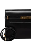 Saint Laurent Сумка женская черная из натуральной кожи - светлая бронзовая фурнитура . 100% натуральная кожа. Размеры: 24 Х 17,5 Х 6 см. внутри один плоский карман. Длина ручки: высота ремешка 24 см. компрессионная застежка с магнитной пряжкой. Страна производитель: Франция. Уход: специализированная чистка - фото 5