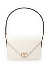 Valentino Women's bag, white, made of genuine leather - brand logo. 100% genuine leather. Country of manufacture: Italy. Care: specialized cleaning - photo 1