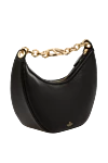 Valentino Women's bag, black, made of genuine leather - brand logo. 100% genuine leather. Closure: zipper. Country of manufacture: Italy. Care: specialized cleaning - photo 3