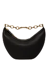 Women's bag, black, made of genuine leather Valentino - brand logo. 100% genuine leather. Closure: zipper. Country of manufacture: Italy. Care: specialized cleaning - photo 4