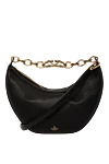 Valentino Women's bag, black, made of genuine leather - brand logo. 100% genuine leather. Closure: zipper. Country of manufacture: Italy. Care: specialized cleaning - photo 5