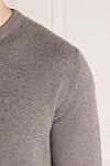 Loro Piana Men's gray cotton long sleeve jumper - 100% cashmere. Country of manufacture: Italy. Care: specialized cleaning - photo 5