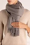 Women's beige cashmere scarf Loro Piana - fringe. 100% cashmere. Country of manufacture: Italy. Care: specialized cleaning - photo 2